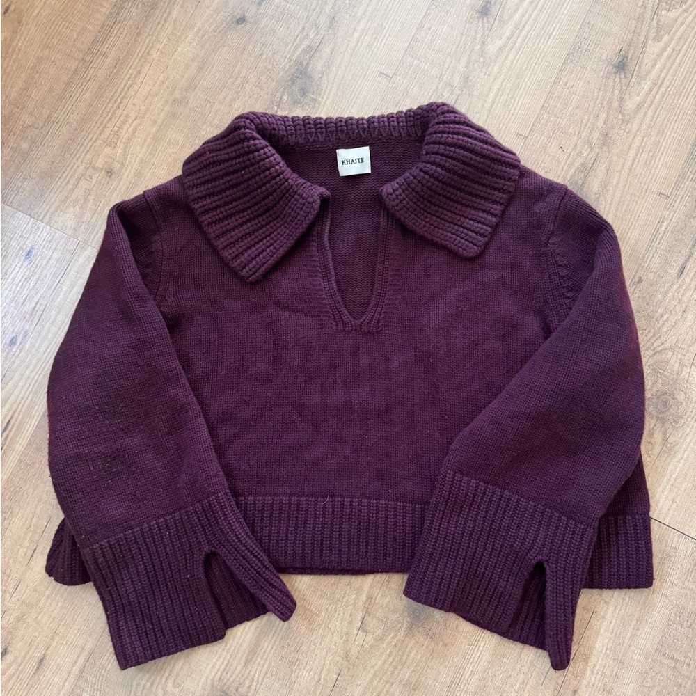 Khaite evi sweater in Merlot small